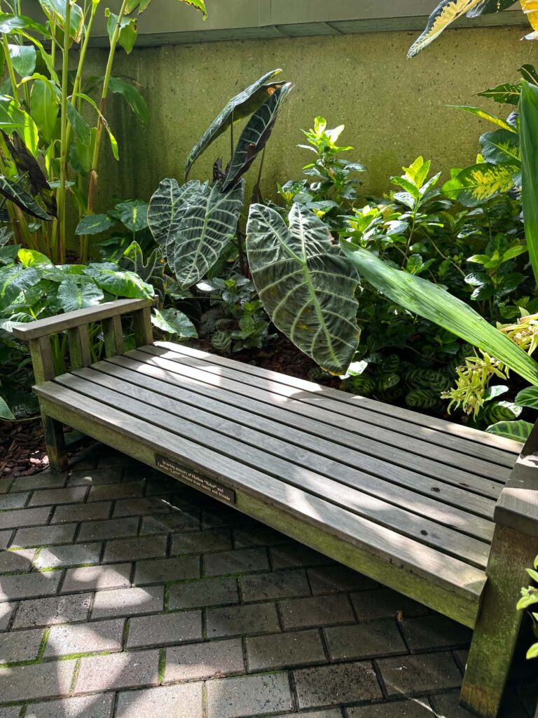 Wheelchair friendly rest area bench bolz conservatory